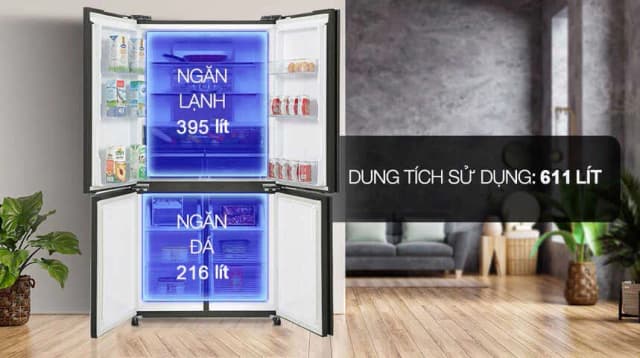 So sánh giá Tủ lạnh Sharp Inverter 611 lít Multi Door SJ-FXPI700VG-BK rẻ nhất? - Ảnh 13