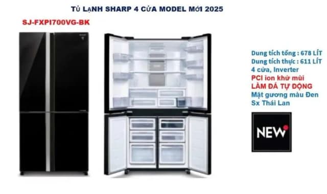 So sánh giá Tủ lạnh Sharp Inverter 611 lít Multi Door SJ-FXPI700VG-BK rẻ nhất? - Ảnh 17