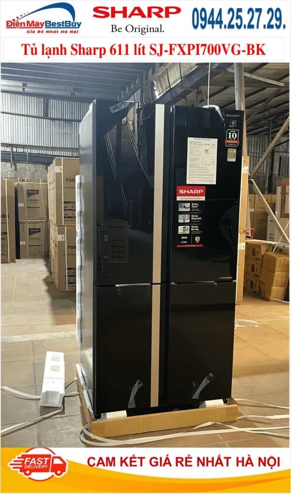 So sánh giá Tủ lạnh Sharp Inverter 611 lít Multi Door SJ-FXPI700VG-BK rẻ nhất? - Ảnh 3