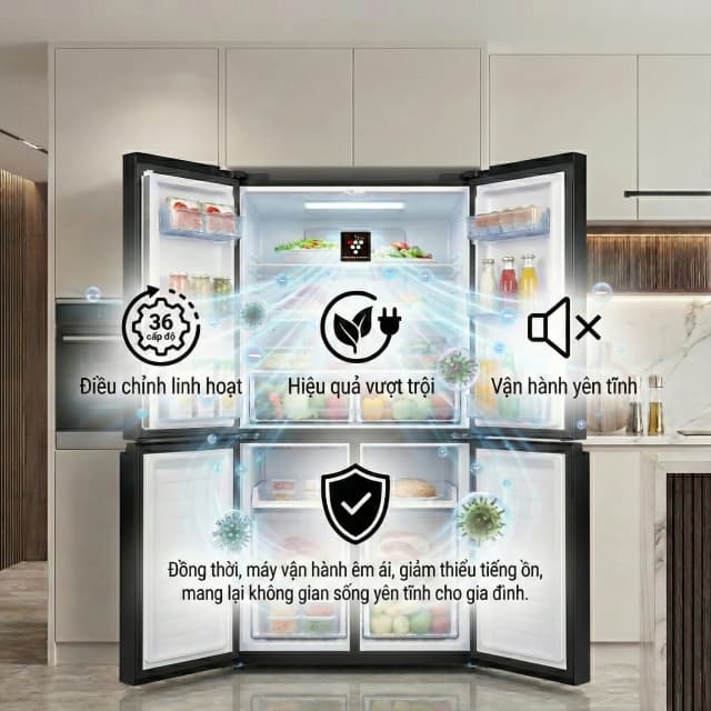 So sánh giá Tủ lạnh Sharp Inverter Multi Door 421 lít SJ-FXP510VG-BK rẻ nhất? - Ảnh 11