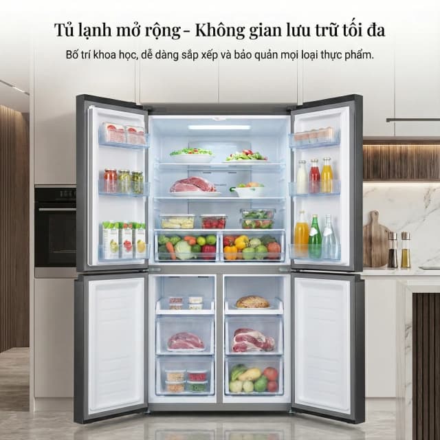 So sánh giá Tủ lạnh Sharp Inverter Multi Door 421 lít SJ-FXP510VG-BK rẻ nhất? - Ảnh 9