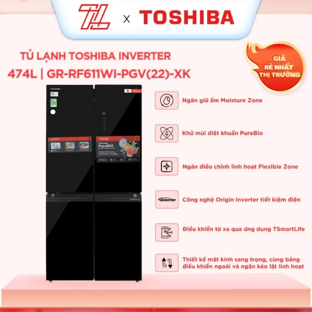 Top 1 so sánh giá Tủ lạnh Toshiba Inverter 207 lít GR-RT268WE-PMV(68) - Tìm sản phẩm giá rẻ nhất - Ảnh 93