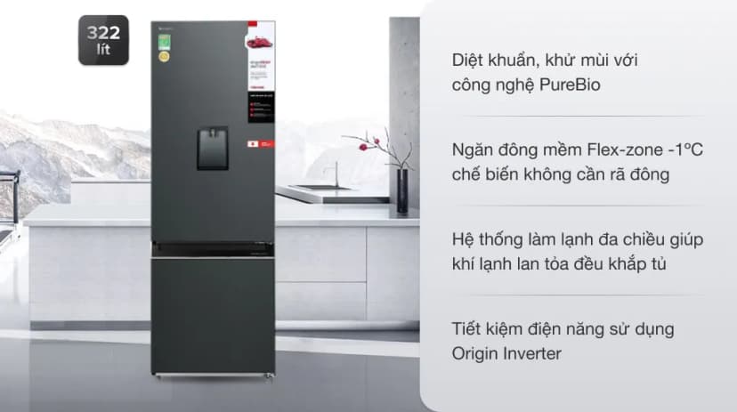 Tủ lạnh Toshiba Inverter 322 lít GR-RB405WE-PMV(06)-MG - Giá rẻ nhất hôm nay - Ảnh 5
