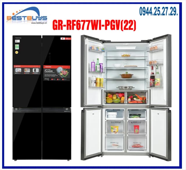 So sánh giá Tủ lạnh Toshiba Inverter 515 lít Multi Door GR-RF677WI-PGV(22)-XK rẻ nhất? - Ảnh 14
