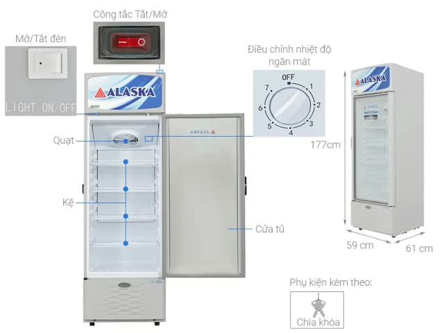 So sánh giá Tủ mát Alaska Inverter 300 lít LCI-300DX rẻ nhất? - Ảnh 3