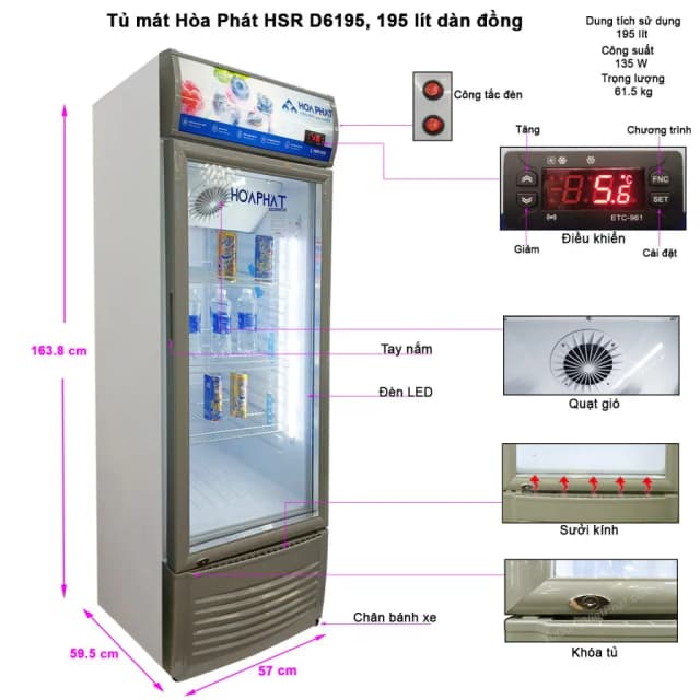 So sánh giá Tủ mát Hoà Phát 195 lít  HSR D6195 rẻ nhất? - Ảnh 16