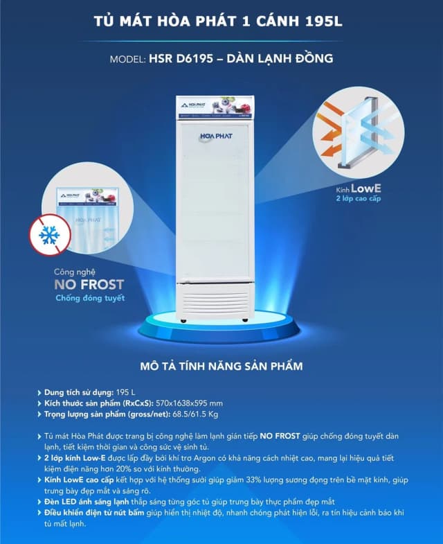 So sánh giá Tủ mát Hoà Phát 195 lít  HSR D6195 rẻ nhất? - Ảnh 18