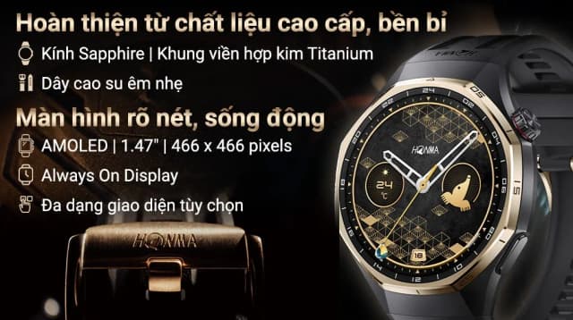 So sánh giá Huawei Watch GT 6 Pro Honma 46mm viền Titanium dây Fluor rẻ nhất? - Ảnh 2