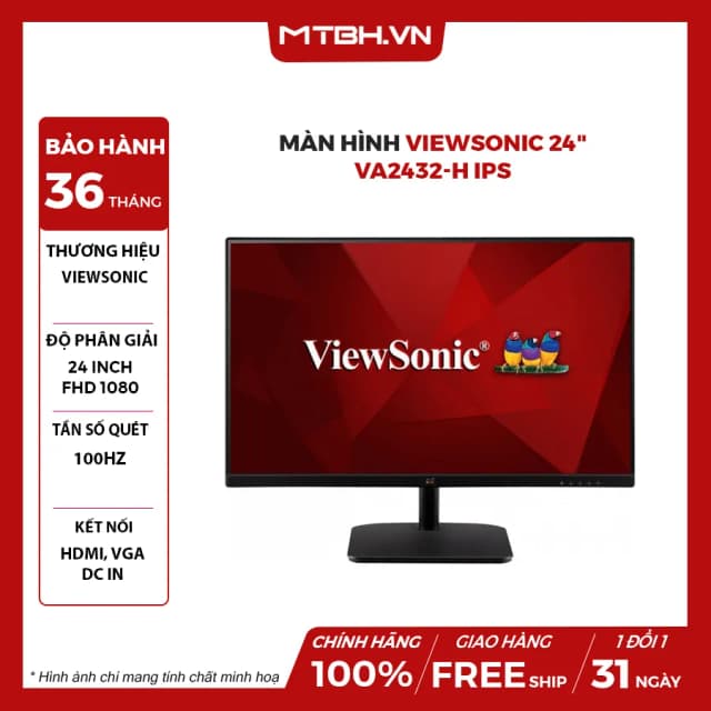 Top 1 so sánh giá Màn hình Viewsonic VA2432-H-2 (24 inch Full HD, IPS, 100Hz, 1ms) - Tìm sản phẩm giá rẻ nhất - Ảnh 11