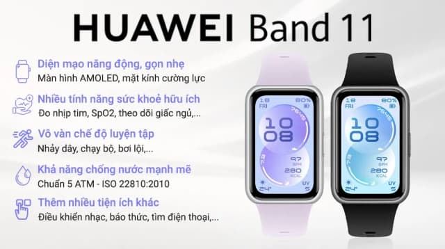 So sánh giá Vòng đeo tay thông minh Huawei Band 11 dây Fluor rẻ nhất? - Ảnh 3