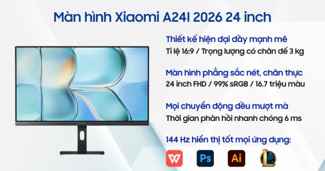 So sánh giá Màn hình Xiaomi A24i 2026 (23.8 inch, Full HD, IPS, 144Hz, 6ms) rẻ nhất? - Ảnh 7