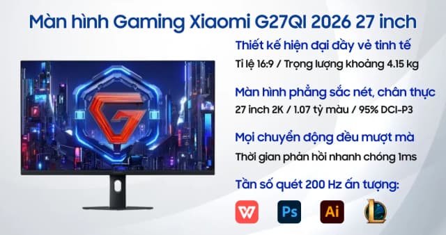 Top 1 so sánh giá Màn hình Gaming Xiaomi G27Qi 2026 (27 inch, QHD, IPS, 200Hz, 1ms) - Tìm sản phẩm giá rẻ nhất - Ảnh 3