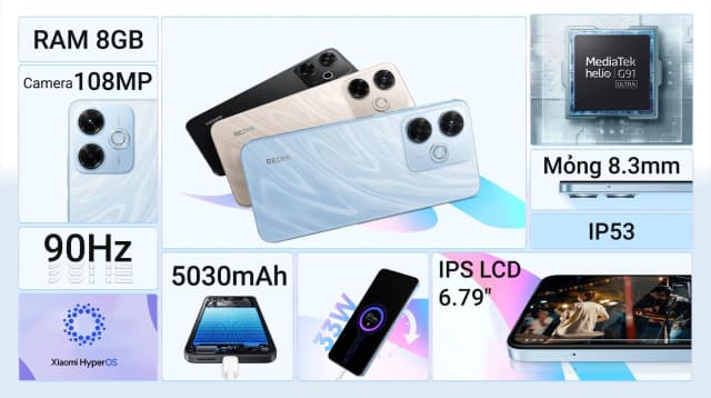 Điện thoại Xiaomi Redmi 13x 8GB/128GB - 16