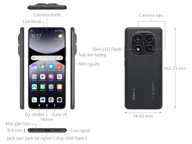 Điện thoại Xiaomi Redmi Note 14 Pro 5G 8GB/256GB - 18