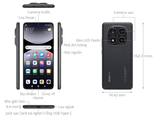 Điện thoại Xiaomi Redmi Note 14 Pro 5G 8GB/256GB - 18