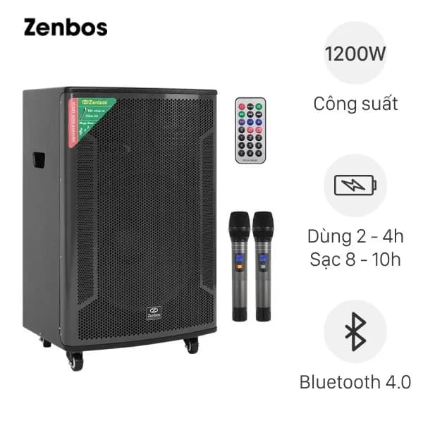 Loa kéo karaoke Zenbos K-360 1200W - Giá rẻ nhất hôm nay - Ảnh 1