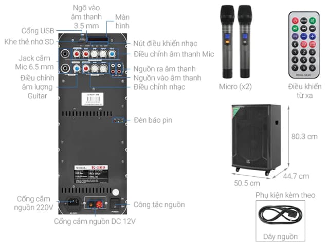 So sánh giá Loa kéo karaoke Zenbos K-360 1200W rẻ nhất? - Ảnh 2