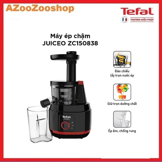 Máy Ép Chậm Trái Cây Cao Cấp 0.8L Tefal ZC150838 150W - Hàng Chính Hãng - Ảnh 12