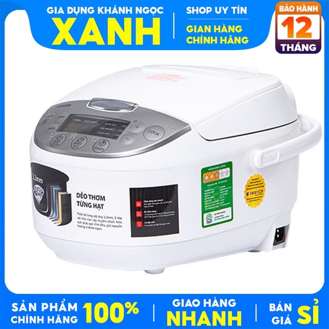 Nồi cơm điện tử Toshiba 1.8 lít RC-18DH2PV(W) trưng bày Mới 99% lòng nồi Bichotan 5 lớp độ dày 2.2mm - Ảnh 9
