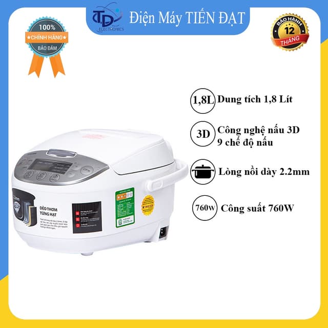Nồi cơm điện tử Toshiba 1.8 lít RC-18DH2PV(W) - Chính Hãng Bảo Hành 12 Tháng - Ảnh 11