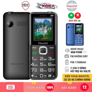 So sánh giá Điện Thoại Masstel Izi 20 4G, Izi 10- Loa To, Pin Trâu, 2 Sim 2 Sóng, Hỗ Trợ 4G VoLTE, Đèn Pin Sáng, Giá Rẻ [CHÍNH HÃNG] rẻ nhất?