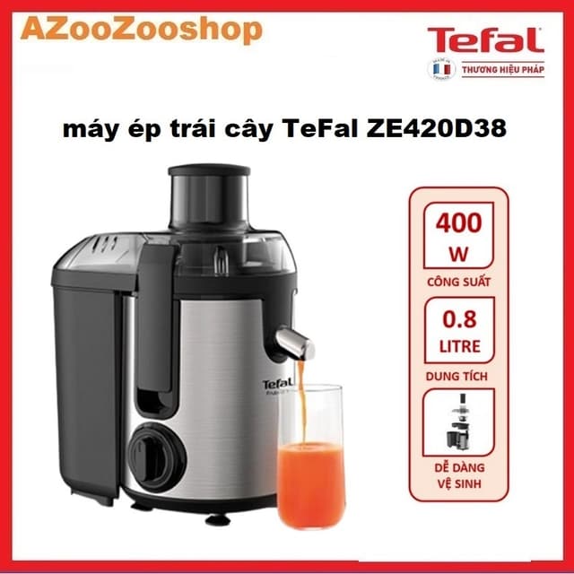 Máy Ép Trái Cây Tefal ZE420D38 400 W - Chính Hãng BH 24 Tháng - Ống Nguyên Liệu 60 mm - Ảnh 6