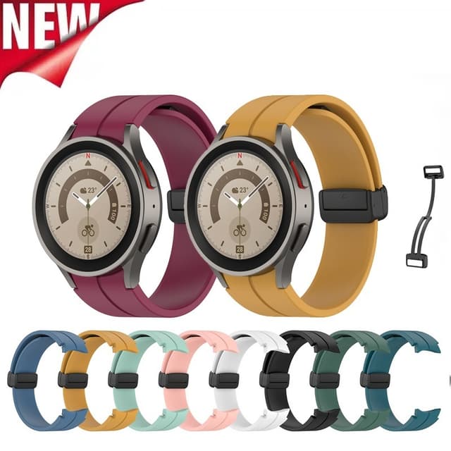 Dây đeo khóa từ tính bằng silicon cho Samsung galaxy Watch 7 6 5 4 FE Watch7 Watch5 Pro Watch6 watch4 cổ điển 42mm 46mm 40mm 44mm 43mm 47mm Dây đeo đồng hồ màu kẹo mềm Vòng đeo tay thể thao - Ảnh 7