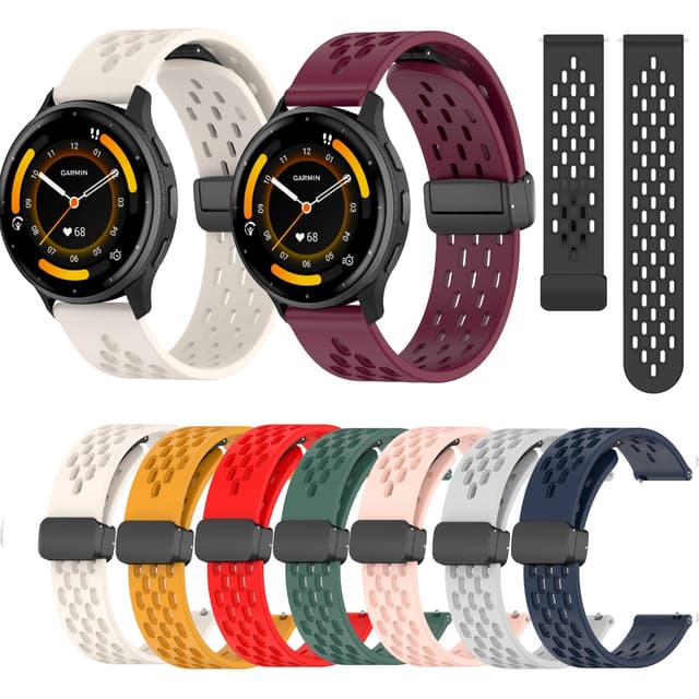 Dây đeo khóa từ tính bằng silicon cho Garmin Venu4 Venu3 Venu2 Venu3s / Vivoactive 3 4 5 3S 4S 40mm 45mm / vivomove 3 3s HR / Venu 2 3 2s 3s 4 45mm 41mm Dây đeo đồng hồ mềm Vòng đeo tay thể thao - Ảnh 3