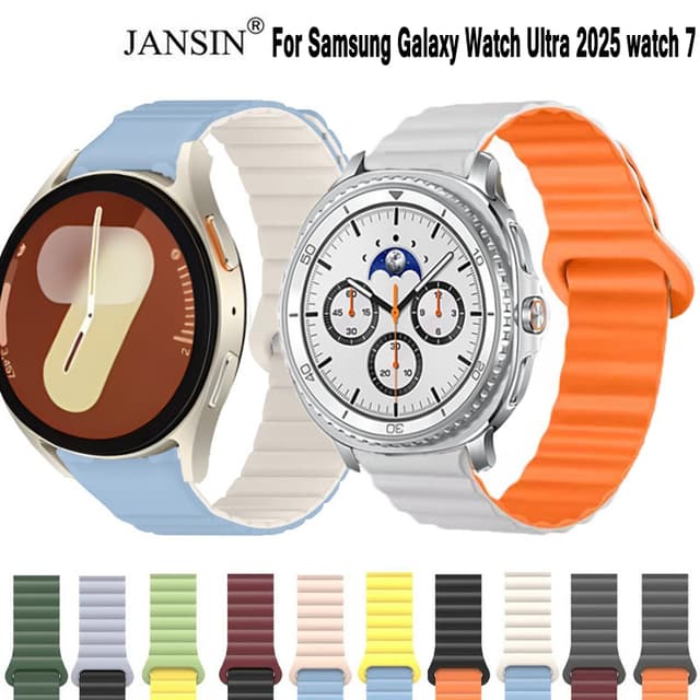 Dây Đeo Silicon Cho Samsung Galaxy Watch 8 Dây Đồng Hồ Thông Minh Vòng Từ Tính Thay Thế Vòng Tay Cho Samsung Galaxy Watch7 40mm 44mm Dây Đeo Tay - Ảnh 10