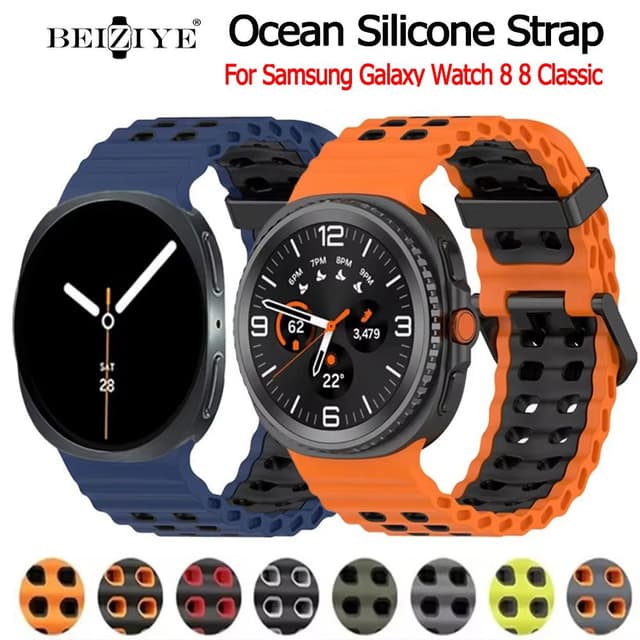 Beiziye Dây đeo Ocean cho Samsung Galaxy Watch8 Classic 46mm 8 40 44mm bằng silicon - Ảnh 2