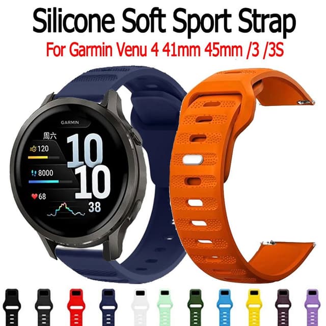 Dây Silicon Cho Garmin Venu 4 3 3S 45mm 41mm Vòng Tay Thể Thao Venu3 Venu4 3S Dây Đeo Đồng Hồ Thông Minh - Ảnh 1