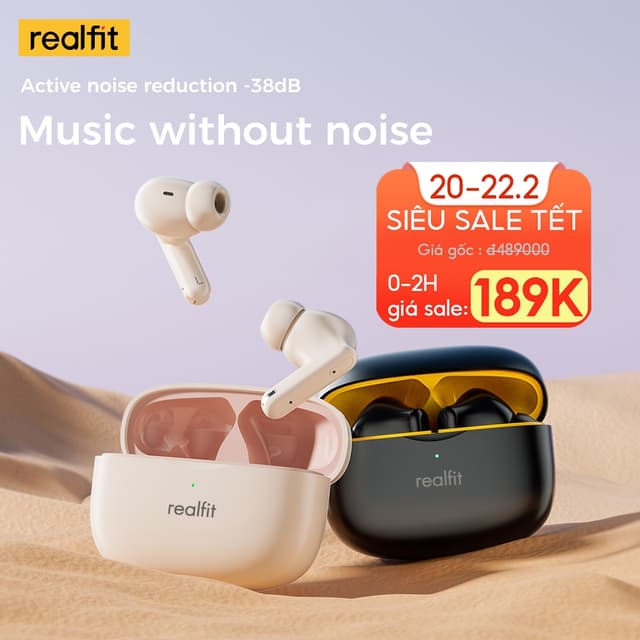 Tai Nghe Bluetooth Realfit F3 Tai Nghe Thể Thao Khử Tiếng Ồn -38db 360° Âm Thanh Không Gian Bass Tốt - Ảnh 4