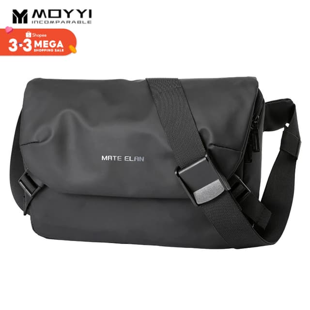 Túi xách MOYYI - Da PVC đen, chống thấm nước, thời trang và bền bỉ - Dành cho sinh viên, người đi làm và người đi làm - Ảnh 1