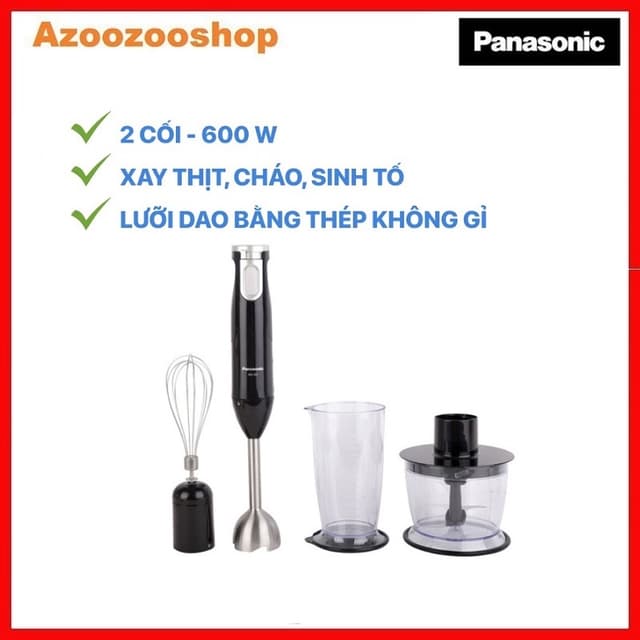 Máy Xay Sinh Tố Cầm Tay Panasonic PASO-MX-SS1BRA 0.7 lít 600W Xay Thịt, Xay Cháo, Xay Sinh Tố - Chính Hãng BH 12 Tháng - Ảnh 3