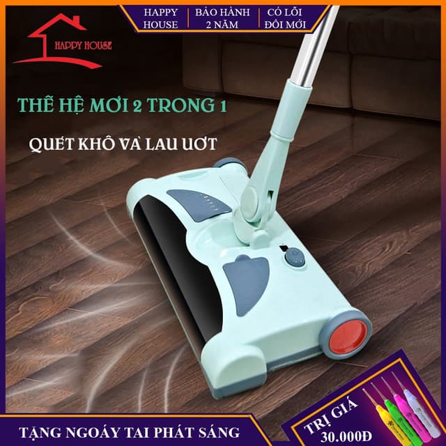 Chổi lau nhà, máy hút bụi đa năng, lau quét, hút bụi tự động 3 trong 1 xoay 360 độ, dọn dẹp nhà cửa tiện lợi - Ảnh 5