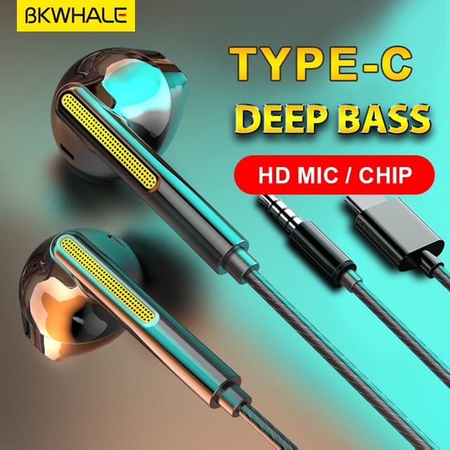 Tai nghe BKWHALE 3.5MM / Type-C Tai nghe có dây TP22 DAC có âm lượng Mic Âm thanh vòm cho Samsung Xiaomi - Ảnh 10