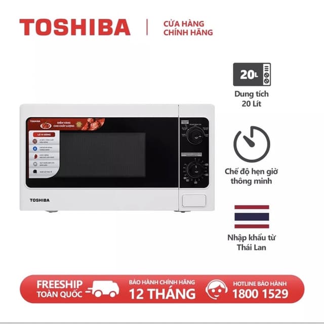 Lò vi sóng Toshiba ER-SM20(W1)VN 20 lít - Hàng chính hãng sản xuất thái lan - Ảnh 9