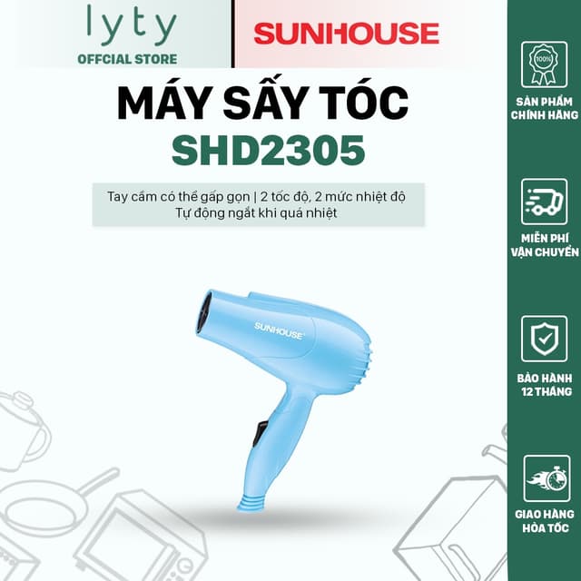 Máy sấy tóc Sunhouse SHD2305 - Mới 100% - Chính hãng bảo hành 12 tháng Toàn Quốc - Ảnh 12