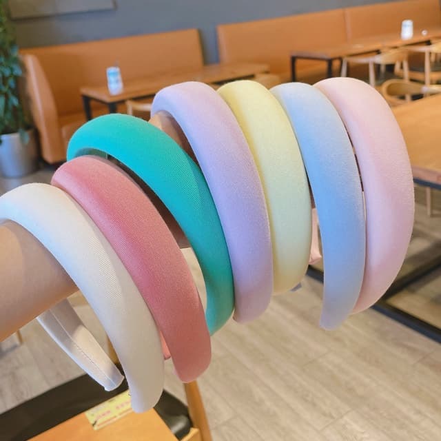 2022 Băng đô xốp vành rộng Đầu lâu cao cấp Kem nữ ép tóc đơn giản - Ảnh 10