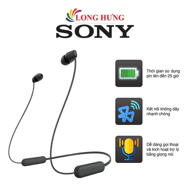 Tai nghe Bluetooth In-ear Sony WI-C100 - Hàng chính hãng - Ảnh 1