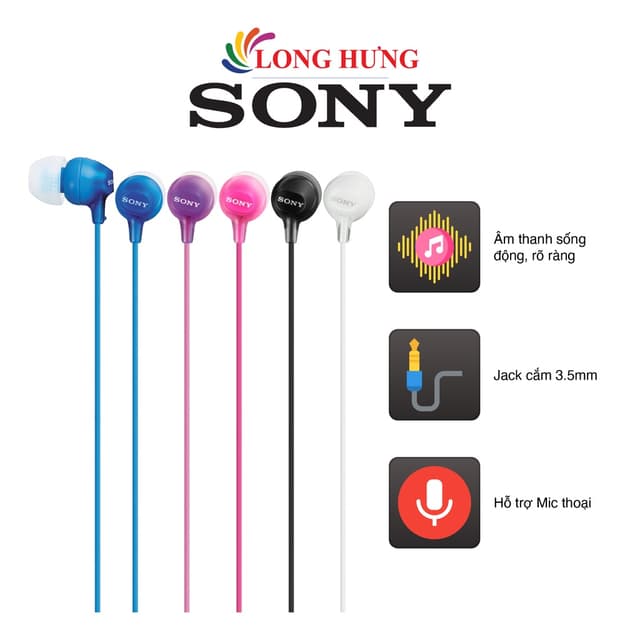 Tai nghe có dây Sony MDR-EX15AP - Hàng chính hãng - Ảnh 1