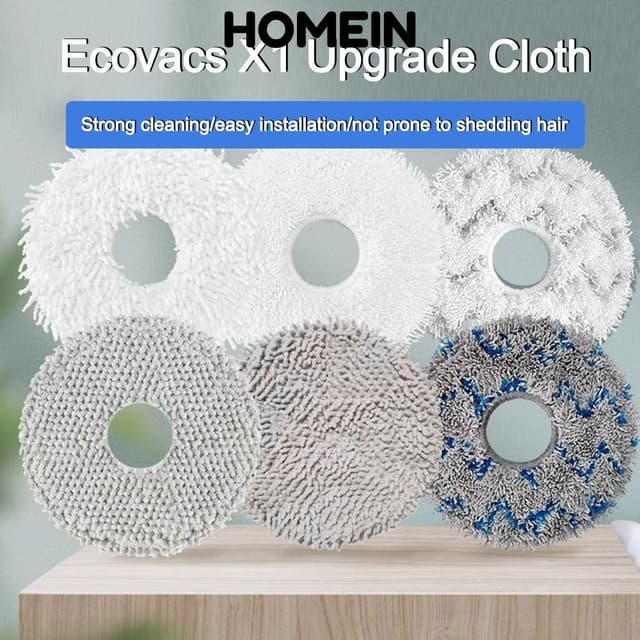 Homein 3 Chiếc Robot Vệ Sinh, Vải Lau Nhà Có Thể Giặt Được, Phụ Kiện Lau Nhà Hút Bụi Nước Cho Ecovacs X1 omni / turbo / T10 omni / turbo T20 / T20 - Ảnh 8
