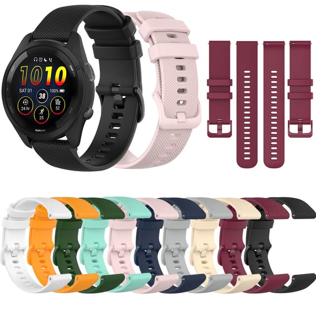 Dây đeo đồng hồ silicon 18mm 20mm 22mm cho Garmin Forerunner 265 255 245 255S 265S 245M 645 645M 55 158 165 Âm nhạc 970 570 42mm 47mm - Ảnh 10