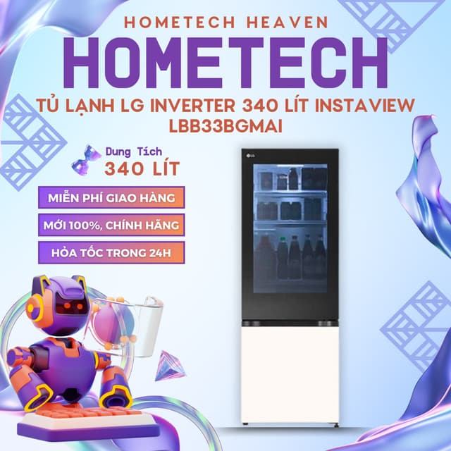 [GIAO LẮP MIỄN PHÍ] LBB33BGMAI - Tủ lạnh LG Inverter 340 lít InstaView LBB33BGMAI - Hàng Chính Hãng, Mới 100% - Ảnh 2