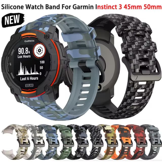 Dây Đeo Silicon Cho Garmin Instinct 3 Amoled 50mm 45mm Ngụy Trang In Dây Đeo Tay Cho Garmin Instinct 3 Năng Lượng Mặt Trời 45mm 50mm Dây Đeo - Ảnh 4