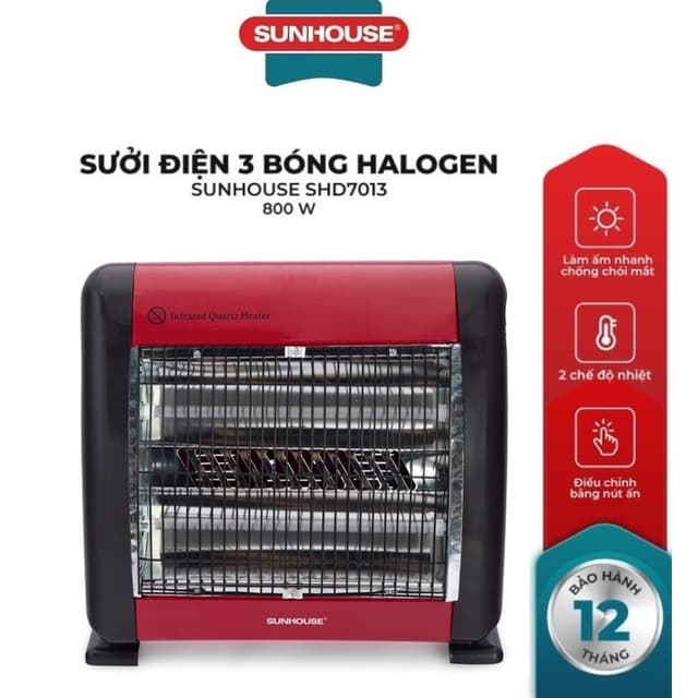 Sưởi điện hồng ngoại 2 bóng SUNHOUSE SHD7013 - Ảnh 11