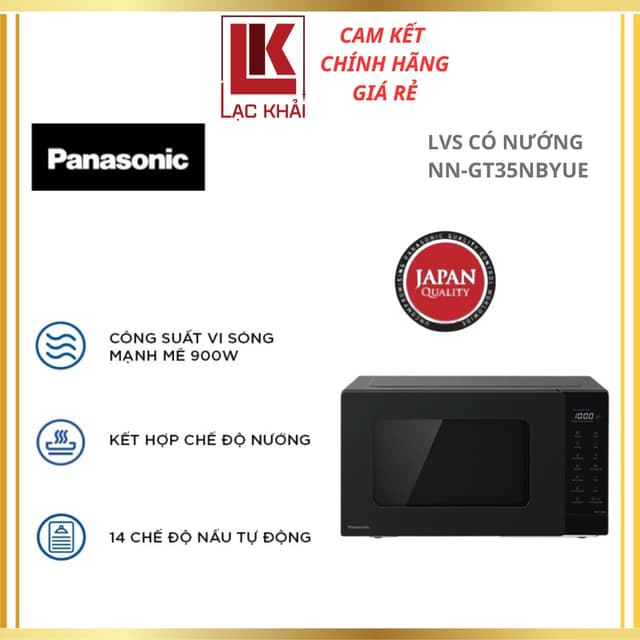 Lò vi sóng điện tử có nướng 24 lít Panasonic NN-GT35NBYUE, Công suất vi sóng 900W - Hàng chính hãng - Ảnh 3