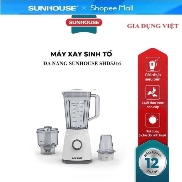 MÁY XAY SINH TỐ ĐA NĂNG SUNHOUSE SHD5316 - Ảnh 3