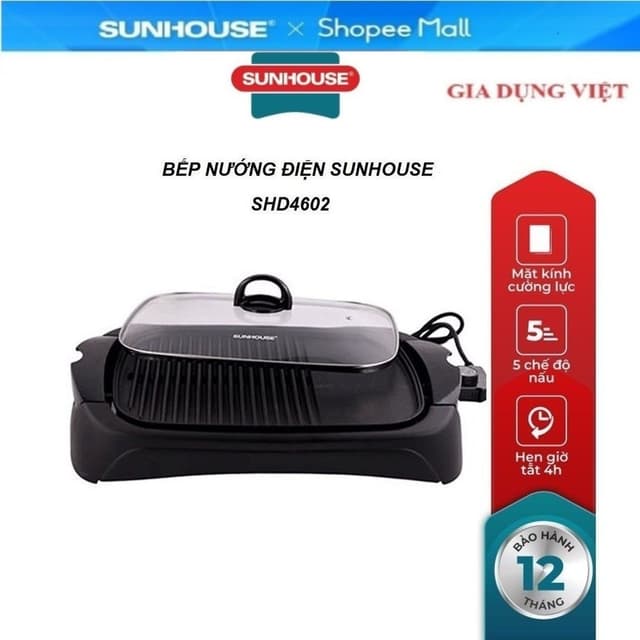 BẾP NƯỚNG ĐIỆN SUNHOUSE SHD4602 - Ảnh 7