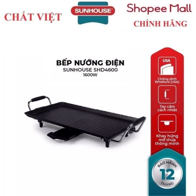 Bếp nướng điện Sunhouse SHD4600, Công suất 1600W - Ảnh 9